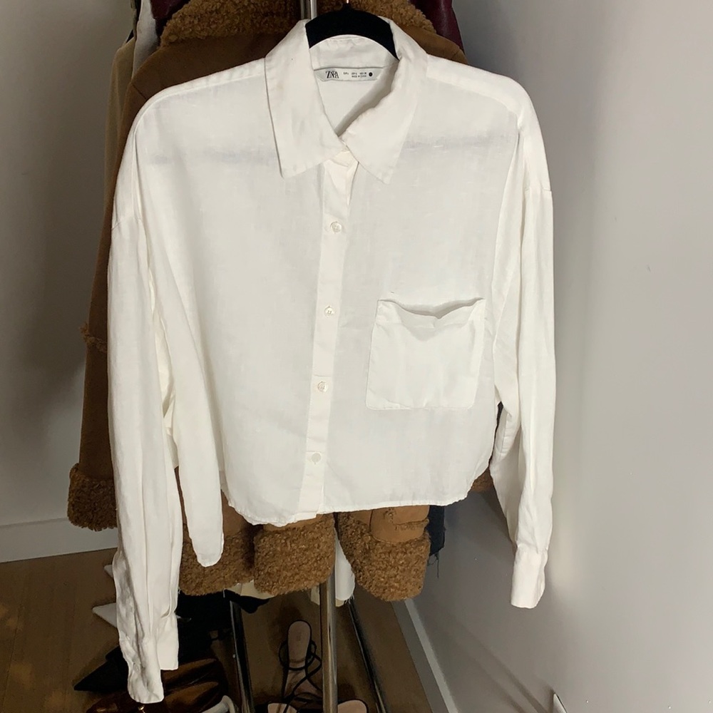 Cropped Linen Shirt